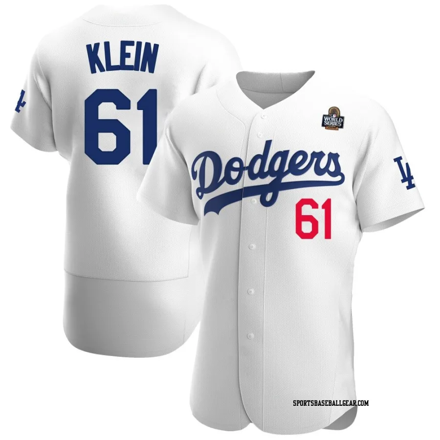 Will Klein Men's Los Angeles Dodgers White Authentic Home Official 2024 World Series Jersey