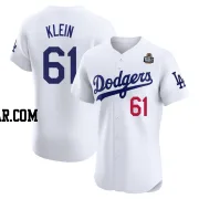 Will Klein Men's Los Angeles Dodgers White Elite Home 2024 World Series Jersey