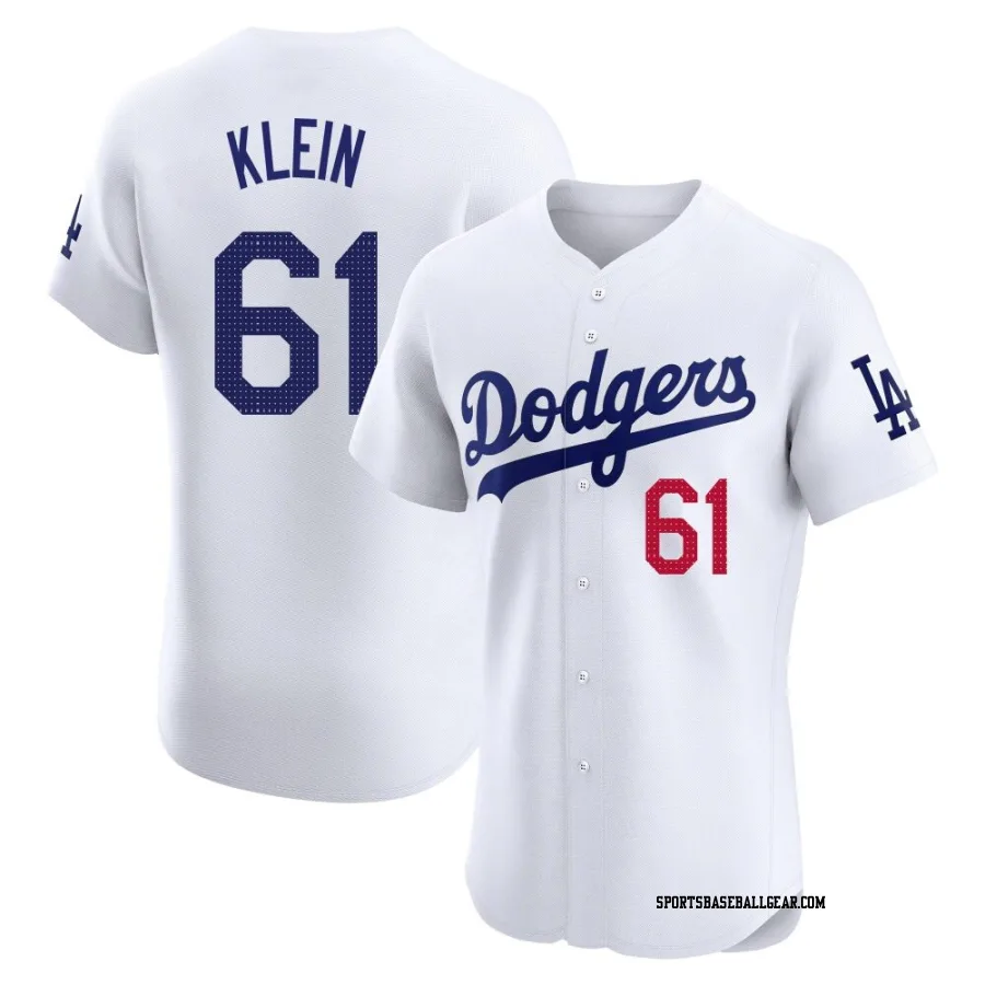 Will Klein Men's Los Angeles Dodgers White Elite Home Jersey