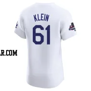 Will Klein Men's Los Angeles Dodgers White Elite Home World Series Champions Jersey