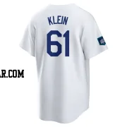 Will Klein Men's Los Angeles Dodgers White Replica 2024 World Tour Seoul Series Home Jersey