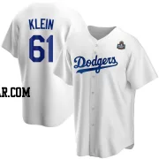 Will Klein Men's Los Angeles Dodgers White Replica Home 2024 World Series Jersey