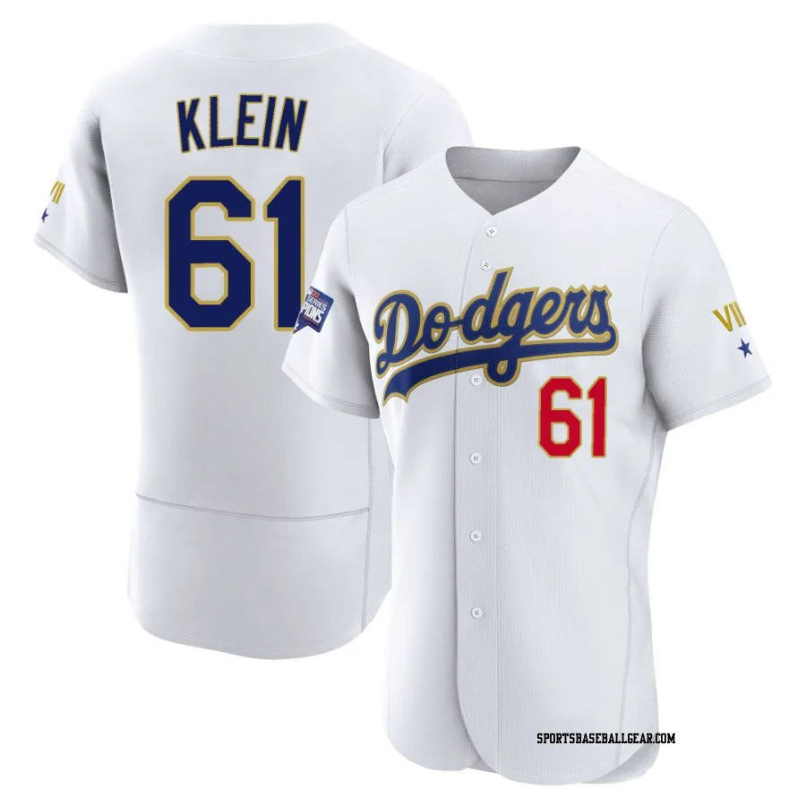 Will Klein Men's Los Angeles Dodgers White/Gold Authentic 2021 Gold Program Player Jersey