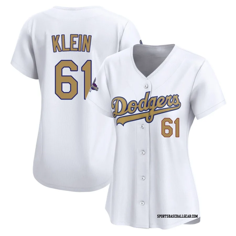 Will Klein Women's Los Angeles Dodgers Gold Limited White 2025 Collection Jersey
