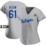 Will Klein Women's Los Angeles Dodgers Gray Replica Road 2024 World Series Jersey