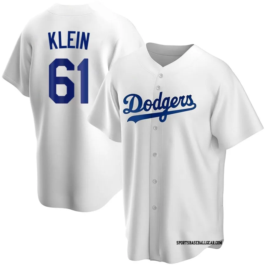 Will Klein Youth Los Angeles Dodgers White Replica Home Jersey