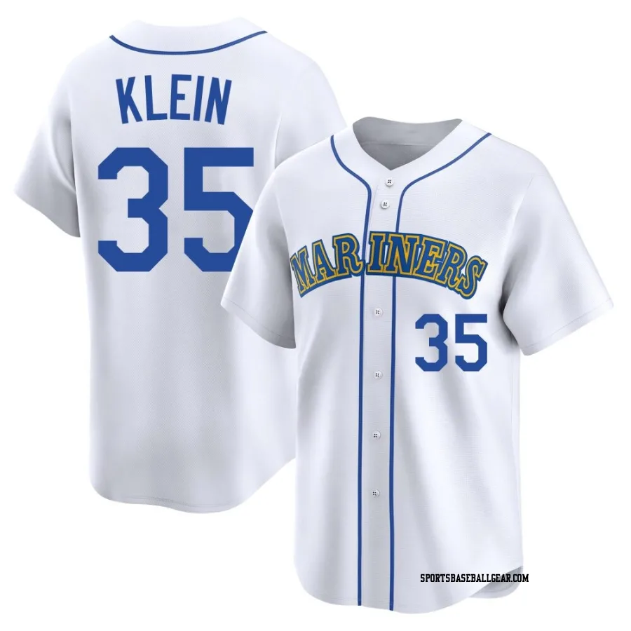 Will Klein Youth Seattle Mariners White Limited Throwback Cooperstown Collection Jersey