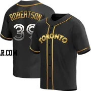 Will Robertson Youth Toronto Blue Jays Black Golden Replica Alternate Jersey
