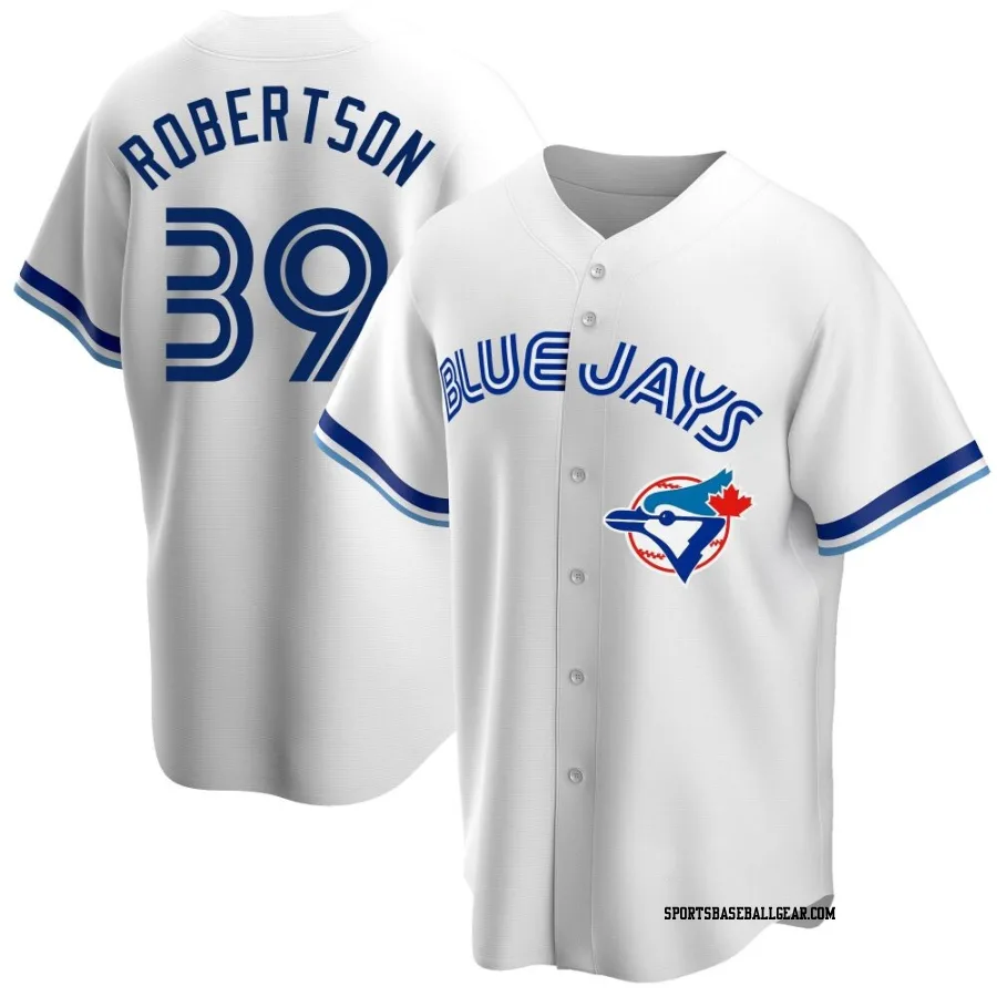Will Robertson Youth Toronto Blue Jays White Replica Home Cooperstown Collection Jersey