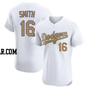 Will Smith Men's Los Angeles Dodgers Gold Elite White 2025 Collection Jersey