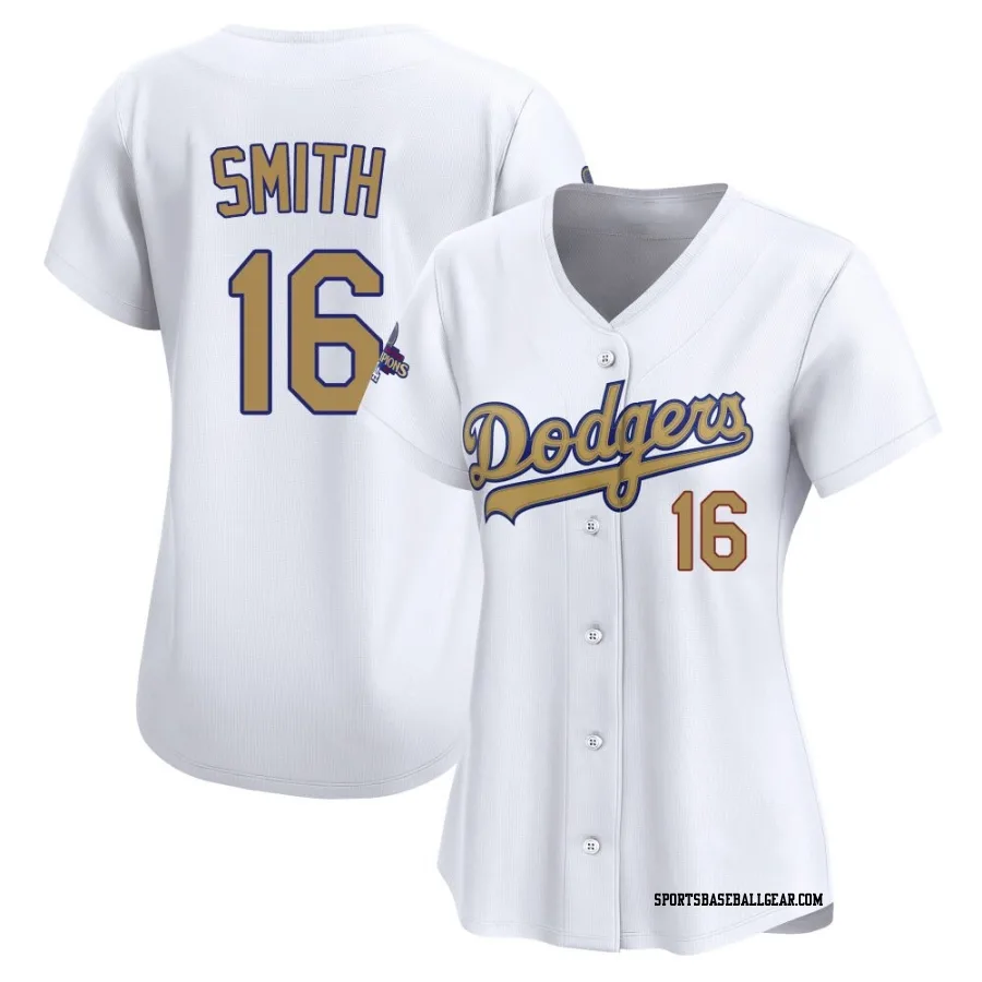 Will Smith Women's Los Angeles Dodgers Gold Limited White 2025 Collection Jersey