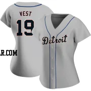 Will Vest Women's Detroit Tigers Gray Replica Road Jersey