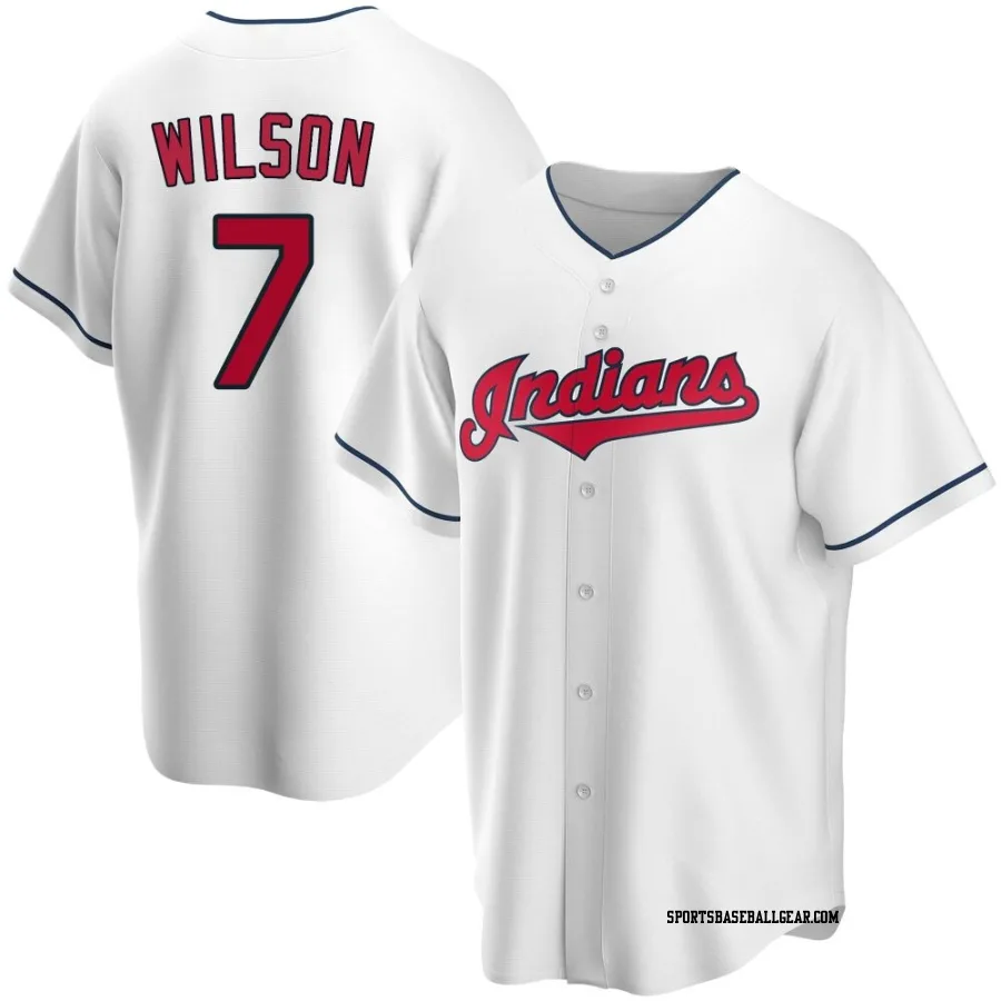 Will Wilson Men's Cleveland Guardians White Replica Home Jersey