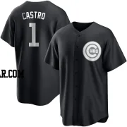 Willi Castro Men's Chicago Cubs Black/White Replica Jersey