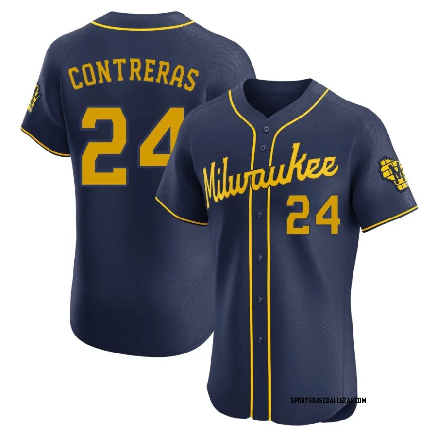 William Contreras Men's Milwaukee Brewers Navy Elite Alternate Jersey