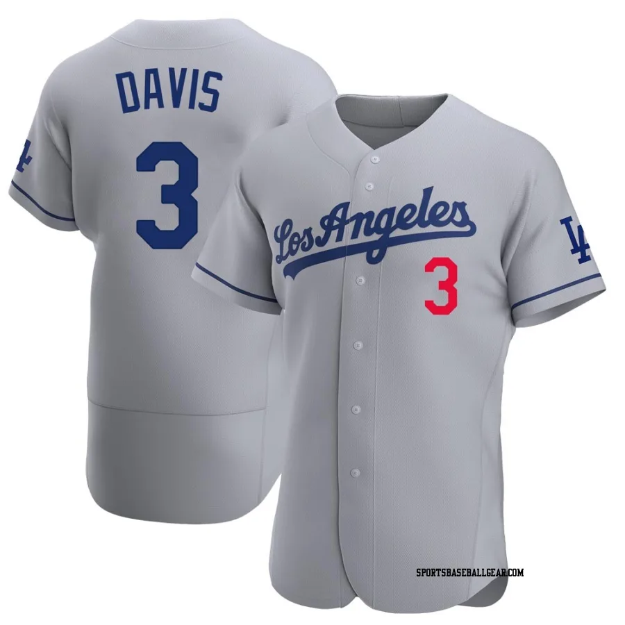 Willie Davis Men's Los Angeles Dodgers Gray Authentic Away Jersey