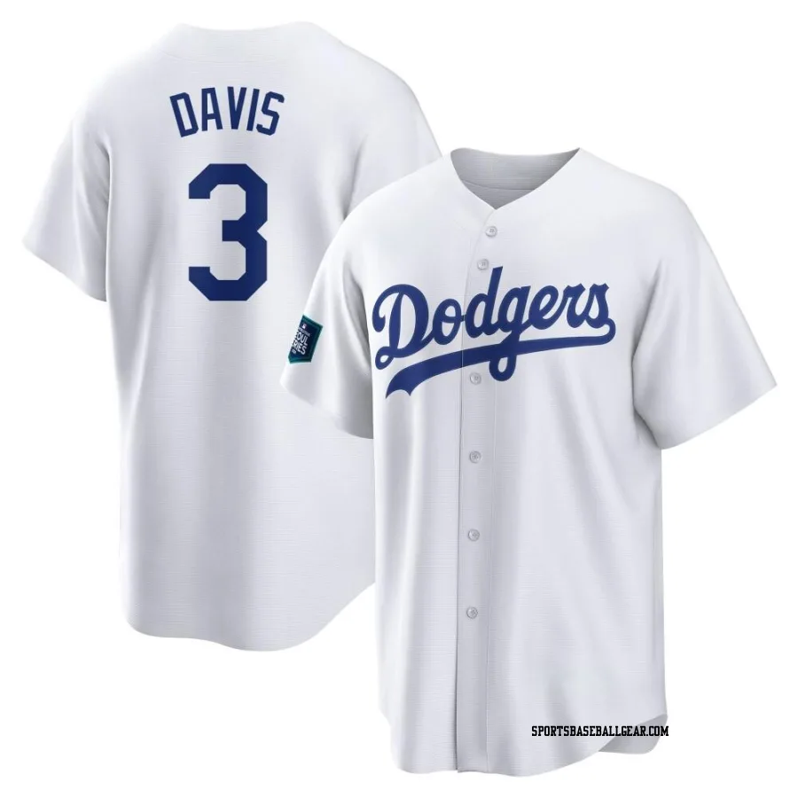 Willie Davis Men's Los Angeles Dodgers White Replica 2024 World Tour Seoul Series Home Jersey