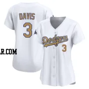 Willie Davis Women's Los Angeles Dodgers Gold Limited White 2025 Collection Jersey