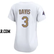 Willie Davis Women's Los Angeles Dodgers Gold Limited White 2025 Collection Jersey
