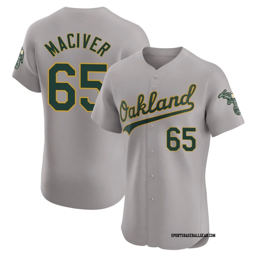 Willie MacIver Men's Oakland Athletics Gray Elite Road Jersey
