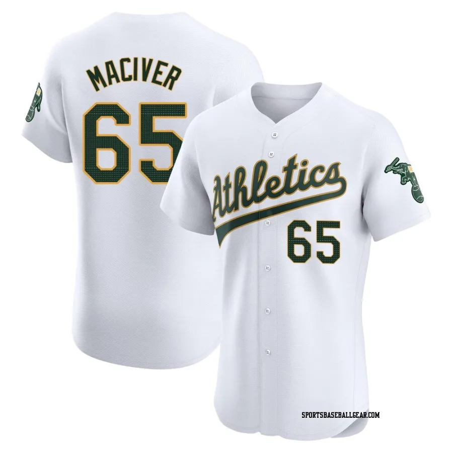 Willie MacIver Men's Oakland Athletics White Elite Home Jersey