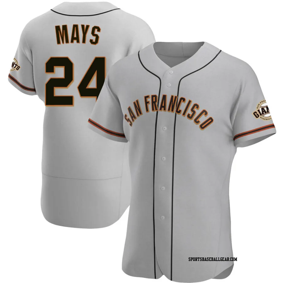 Willie Mays Men's San Francisco Giants Gray Authentic Road Jersey