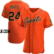 Willie Mays Men's San Francisco Giants Orange Authentic Alternate Jersey