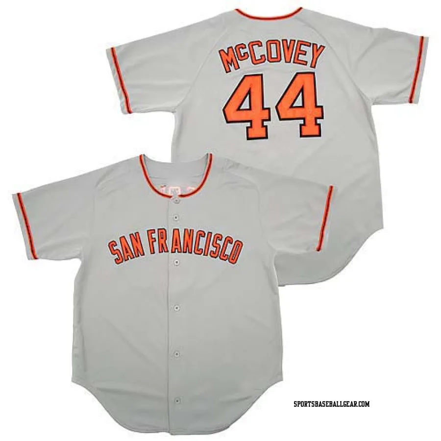 Willie McCovey Men's San Francisco Giants Grey Authentic Throwback Jersey