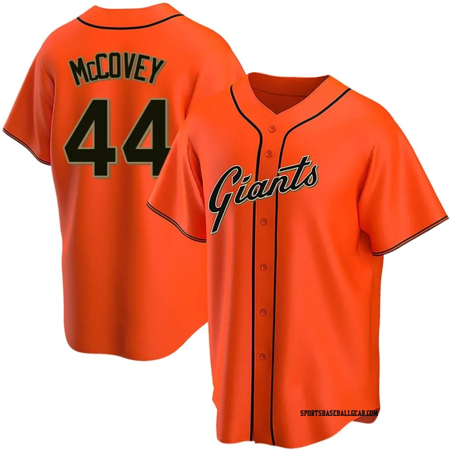 Willie McCovey Men's San Francisco Giants Orange Replica Alternate Jersey