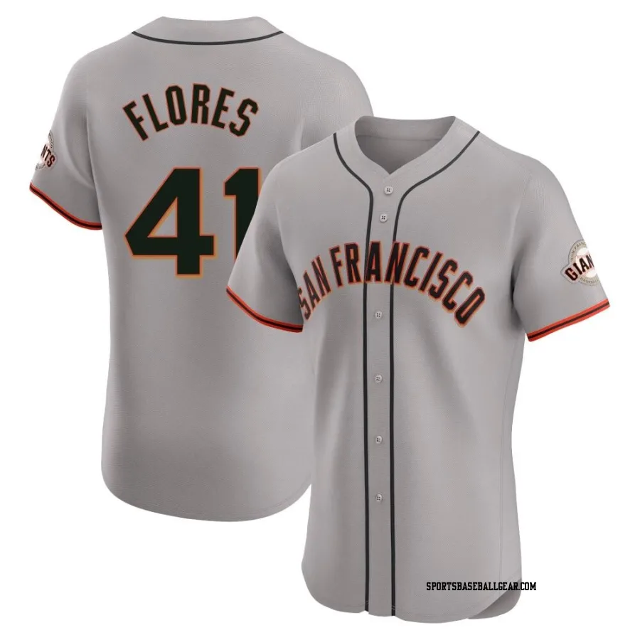 Wilmer Flores Men's San Francisco Giants Gray Elite Road Jersey