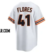 Wilmer Flores Men's San Francisco Giants White Limited Throwback Cooperstown Collection Jersey