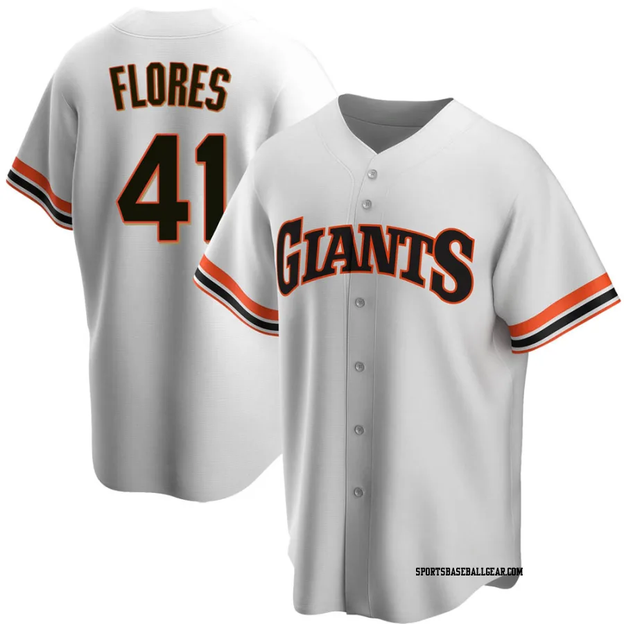 Wilmer Flores Men's San Francisco Giants White Replica Home Cooperstown Collection Jersey