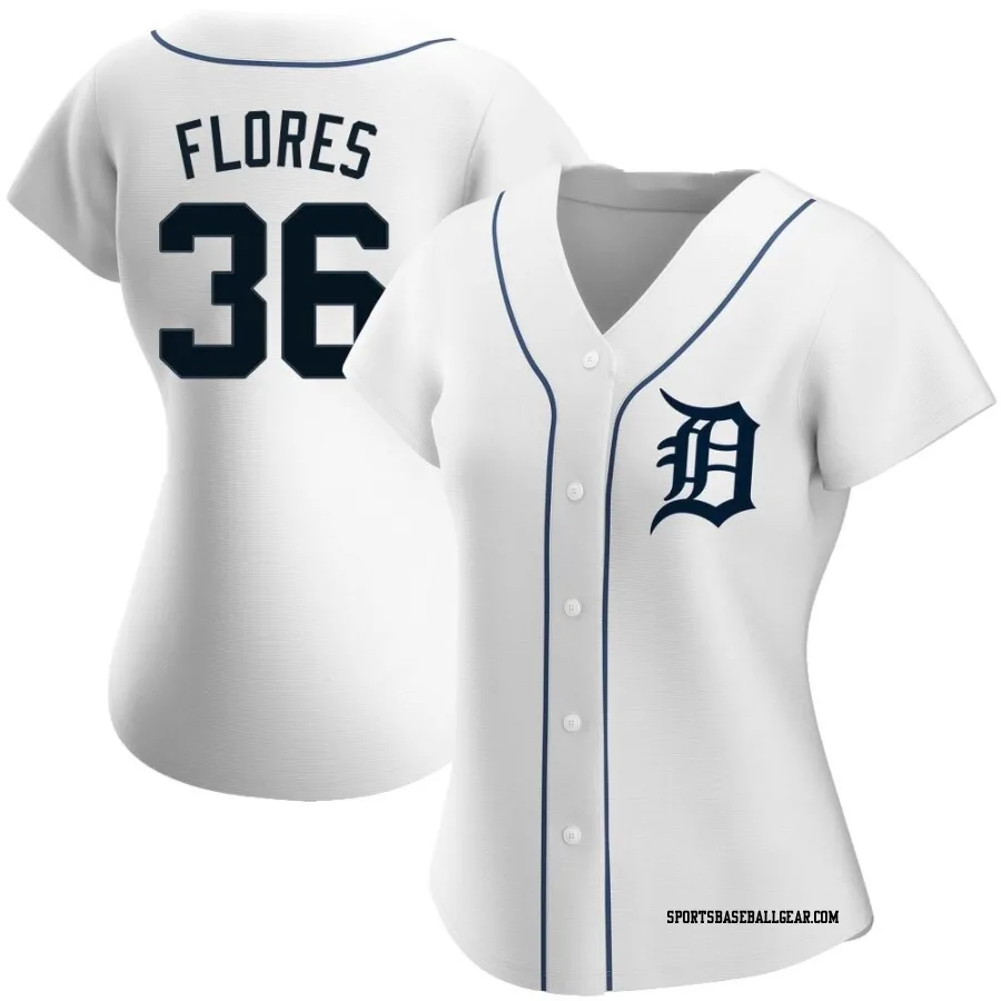 Wilmer Flores Women's Detroit Tigers White Replica Home Jersey