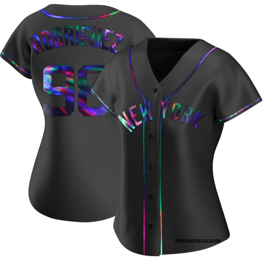 Wilson Rodriguez Women's New York Yankees Black Holographic Replica Alternate Jersey