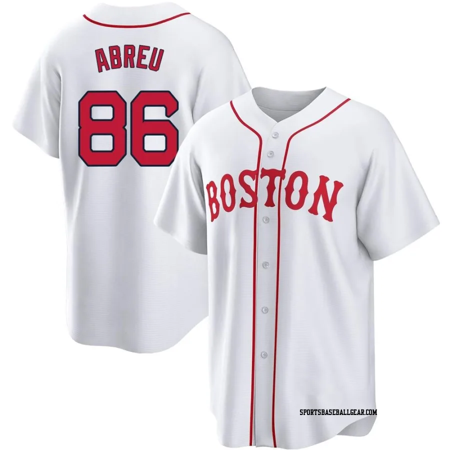 Wilyer Abreu Youth Boston Red Sox White Replica 2021 Patriots' Day Jersey