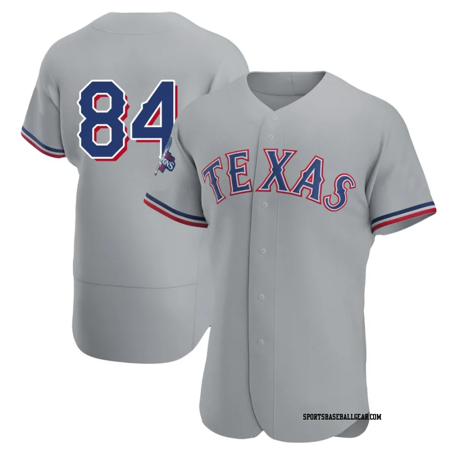 Winston Santos Men's Texas Rangers Gray Authentic Road 2023 World Series Champions Jersey