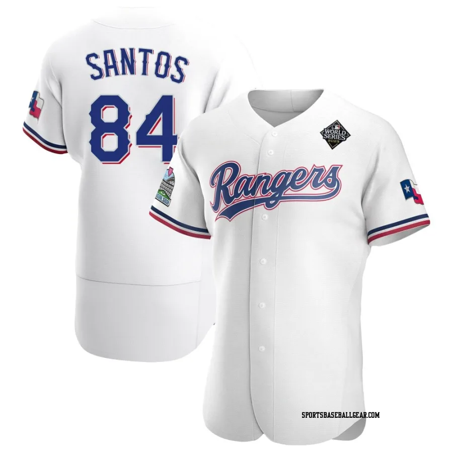 Winston Santos Men's Texas Rangers White Authentic Home 2023 World Series Jersey