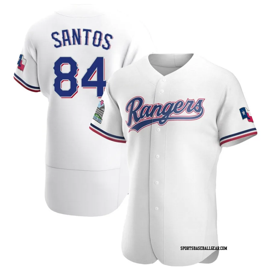 Winston Santos Men's Texas Rangers White Authentic Home Jersey