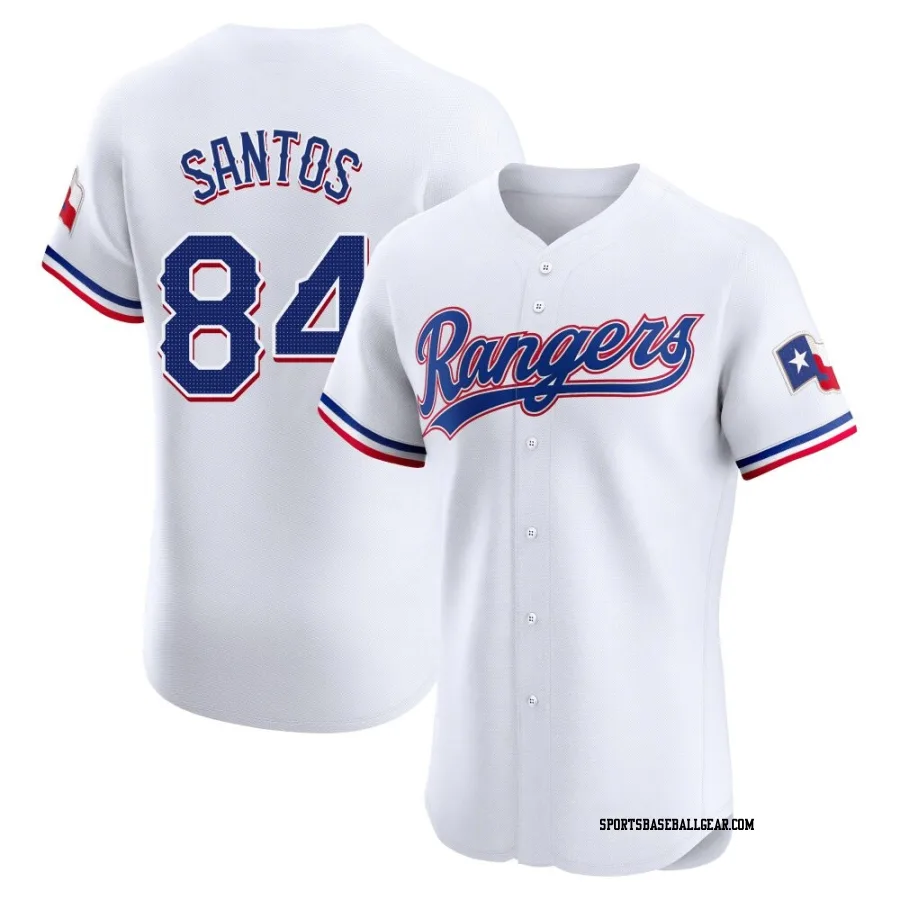 Winston Santos Men's Texas Rangers White Elite Home Jersey