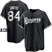 Winston Santos Youth Texas Rangers Black/White Replica Jersey