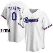Winston Santos Youth Texas Rangers White Replica Home 2023 World Series Champions Jersey