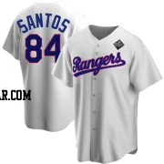 Winston Santos Youth Texas Rangers White Replica Home Cooperstown Collection 2023 World Series Jersey