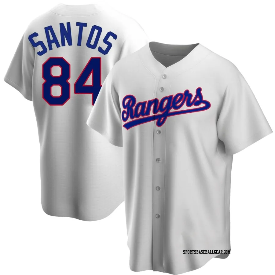 Winston Santos Youth Texas Rangers White Replica Home Cooperstown Collection Jersey
