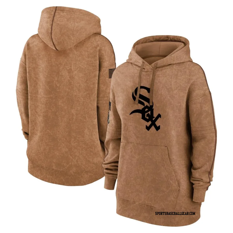 Women's Chicago White Sox Brown 2023 Salute to Service Pullover Hoodie