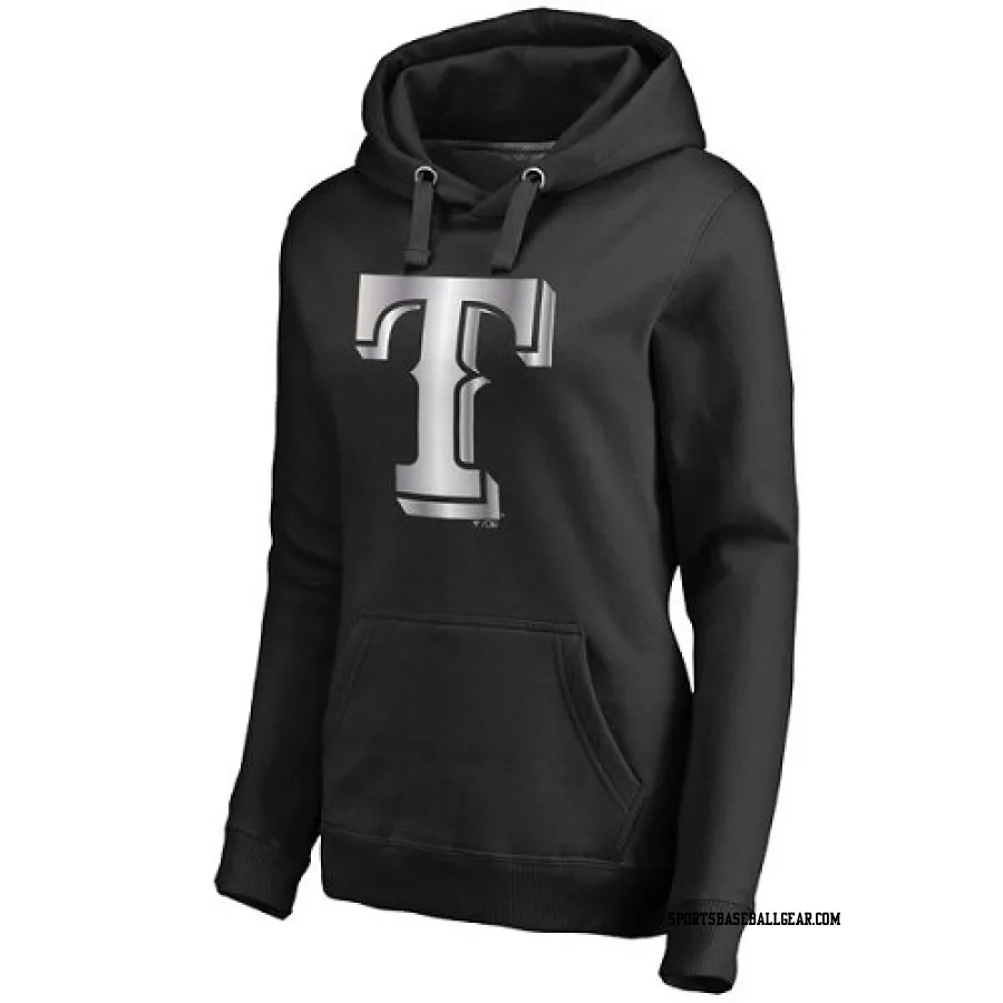 Women's Texas Rangers Black Platinum Collection Pullover Hoodie -