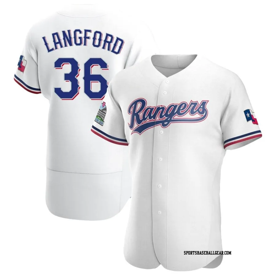 Wyatt Langford Men's Texas Rangers White Authentic Home Jersey