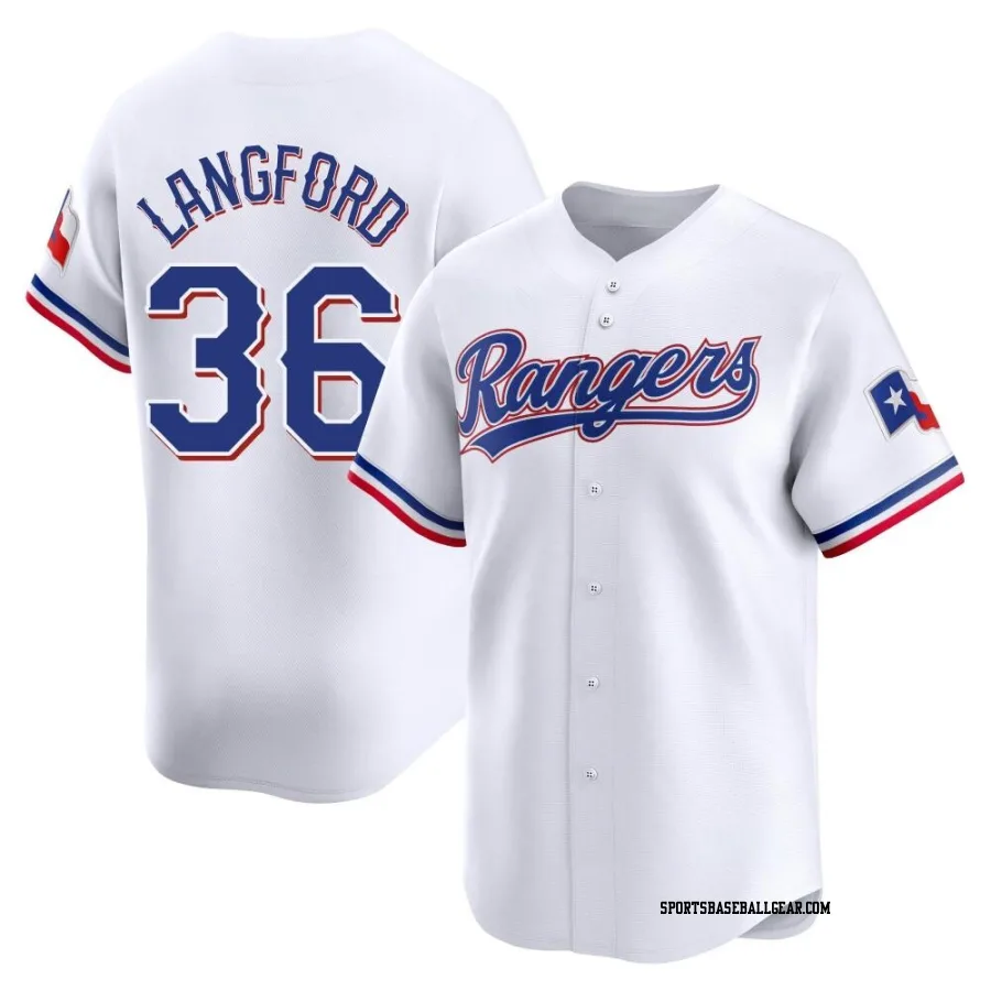 Wyatt Langford Youth Texas Rangers White Limited Home Jersey