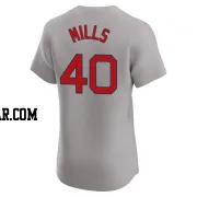 Wyatt Mills Men's Boston Red Sox Gray Elite Road Jersey