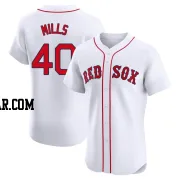 Wyatt Mills Men's Boston Red Sox White Elite Home Jersey