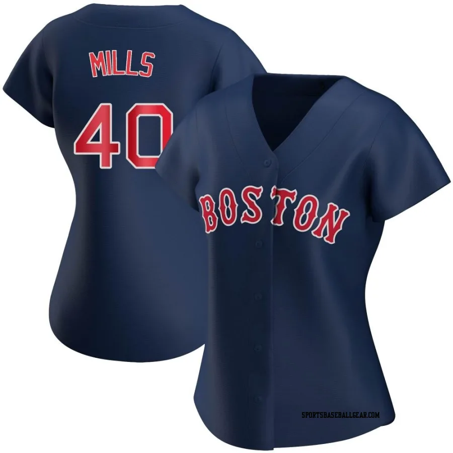 Wyatt Mills Women's Boston Red Sox Navy Authentic Alternate Jersey